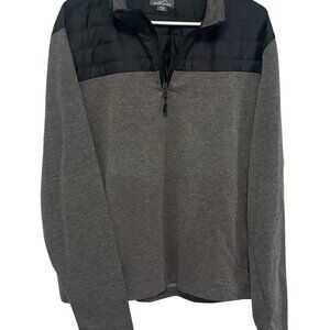 Eddie Bauer Men's Black and Gray Pullover with Pockets.  Size XL